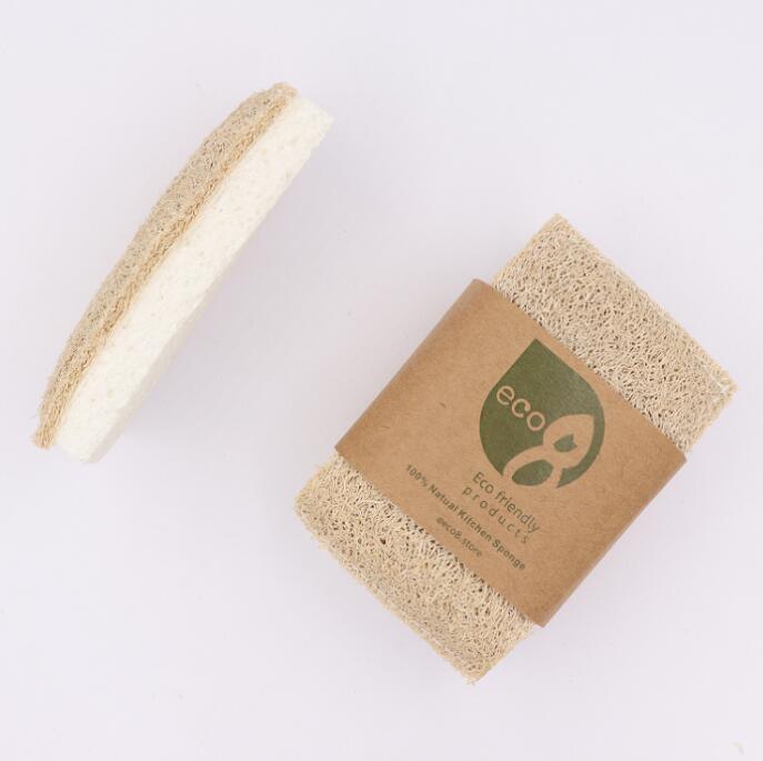 Customized Natural Biodegradable Wood Pulp Cotton Loofah Dish Sponge Cleaning Tool Kitchen Cellulose Sponge